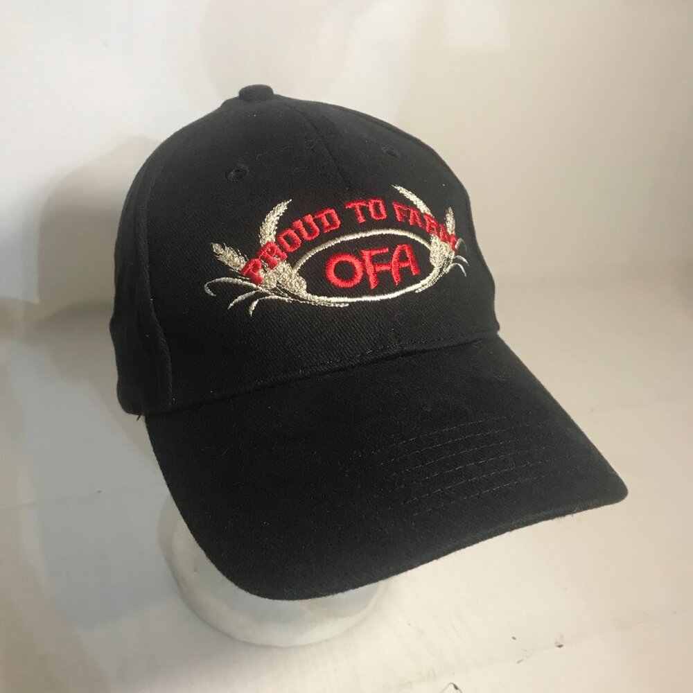Proud To Farm OFA Ontario Farming Black Baseball Cap Hat One Size Fast Eddie
